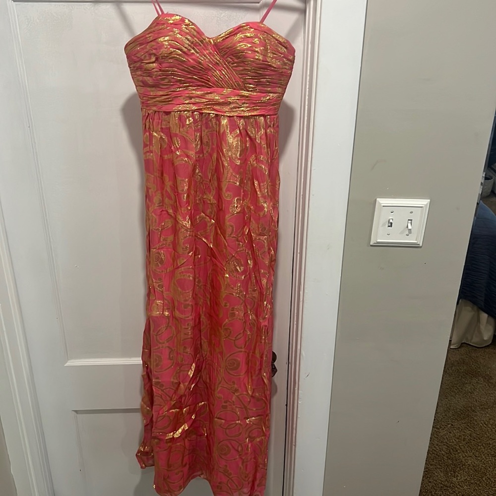 Aqua Size 2 pink with gold gown